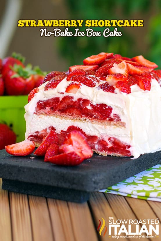 No-bake strawberry ice box cake