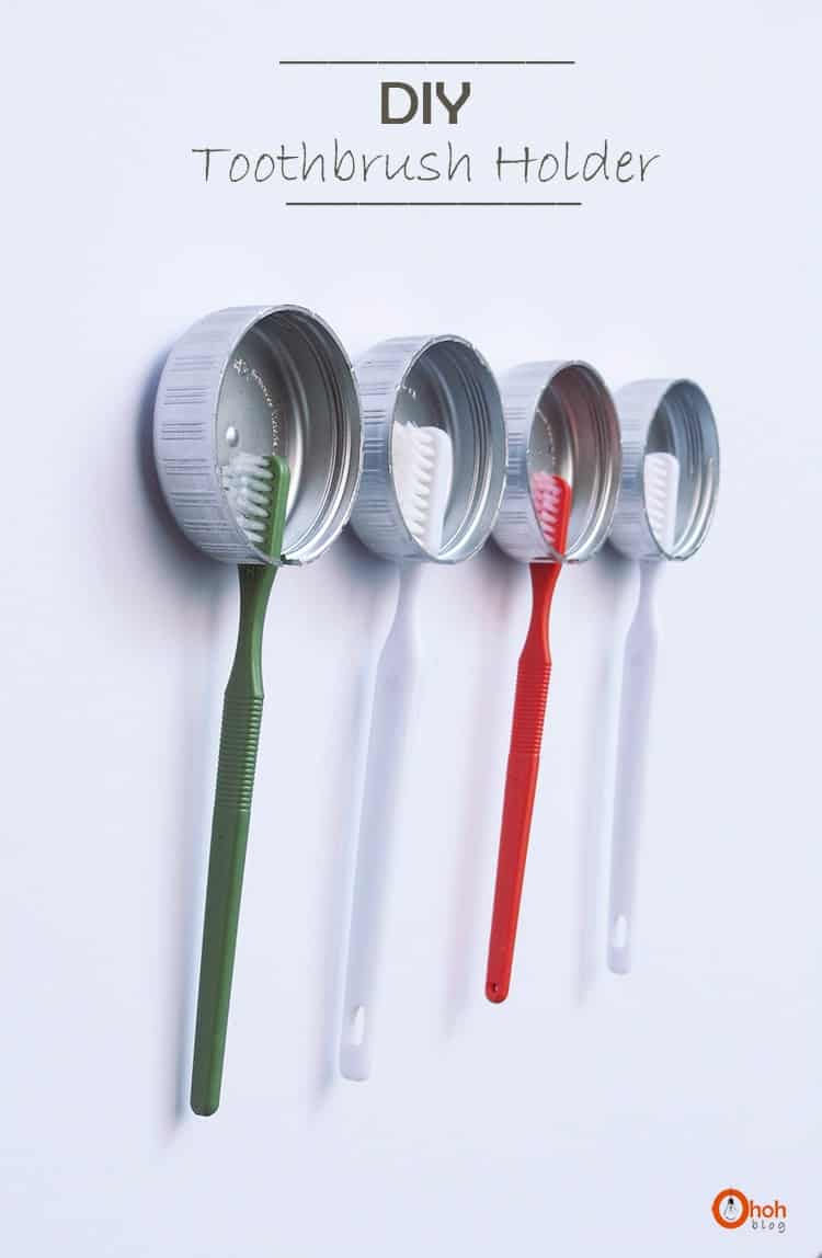 Plastic cap and velcro toothbrush holder