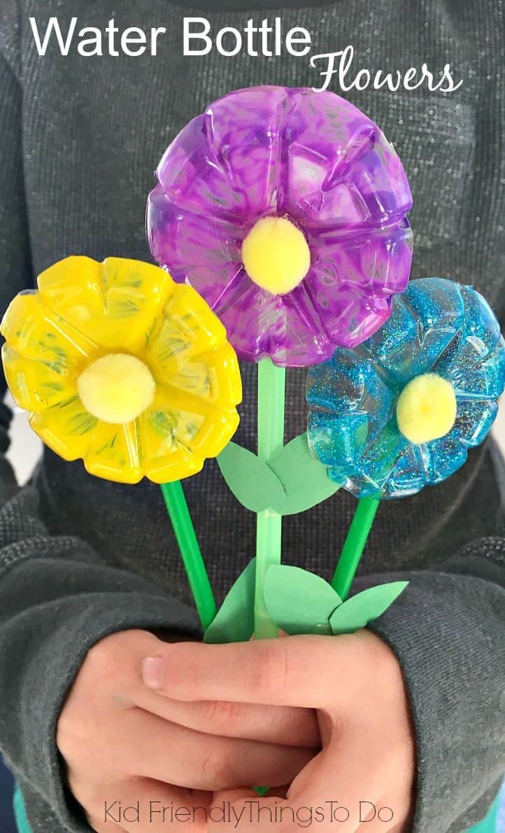 Plastic water bottle flowers