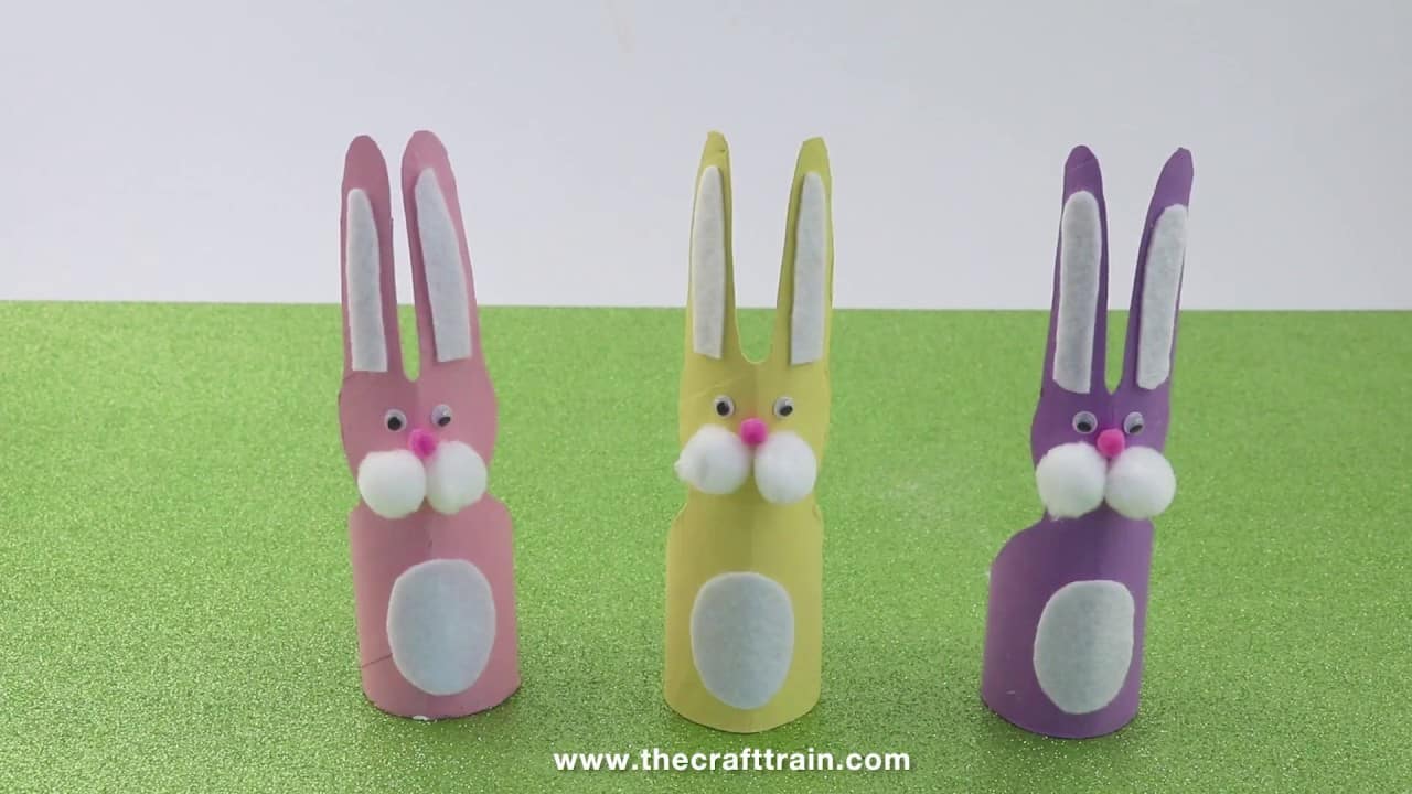 Toilet paper roll Easter bunnies