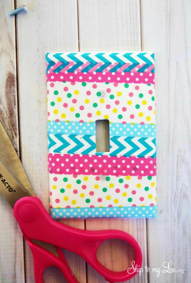 Washi tape light switch covers