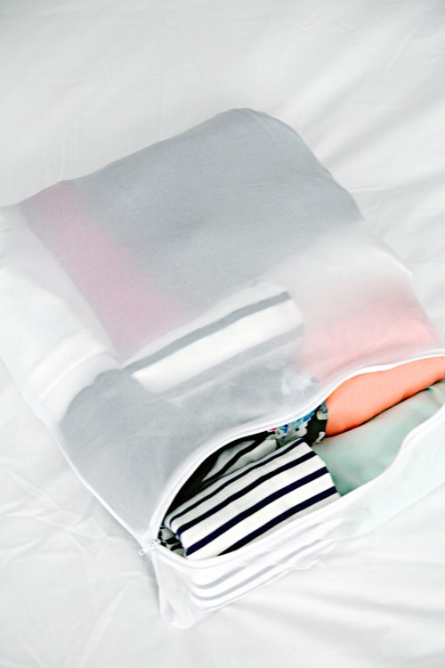 mesh laundry bags to organize what you pack