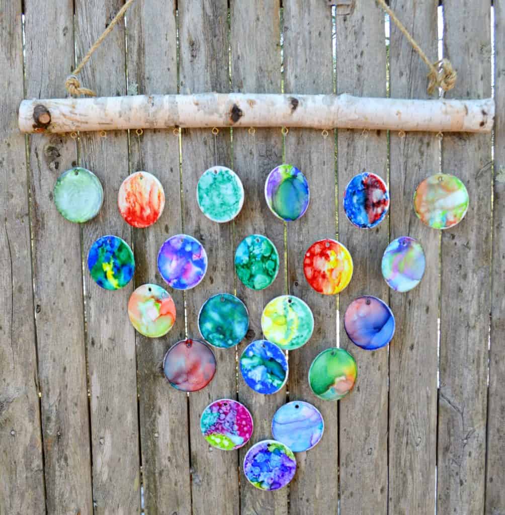 DIY hand painted wind chimes