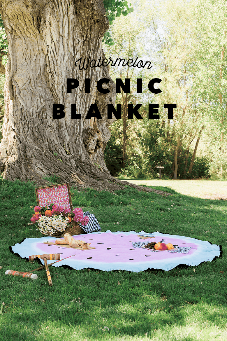 DIY watermelon picnic blanket