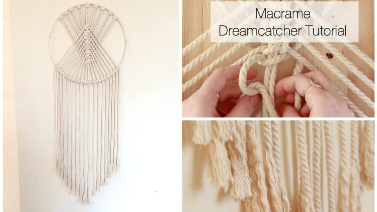 Dream catcher style macrame wall hanger