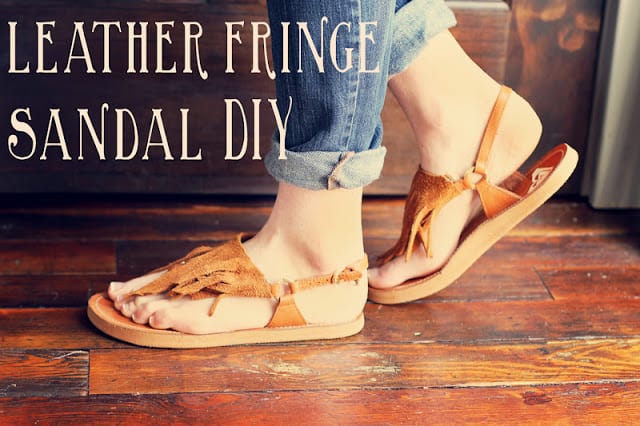 Leather fringe sandal DIY