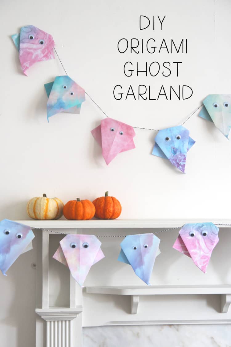 No so spooky pastel origami ghost garland