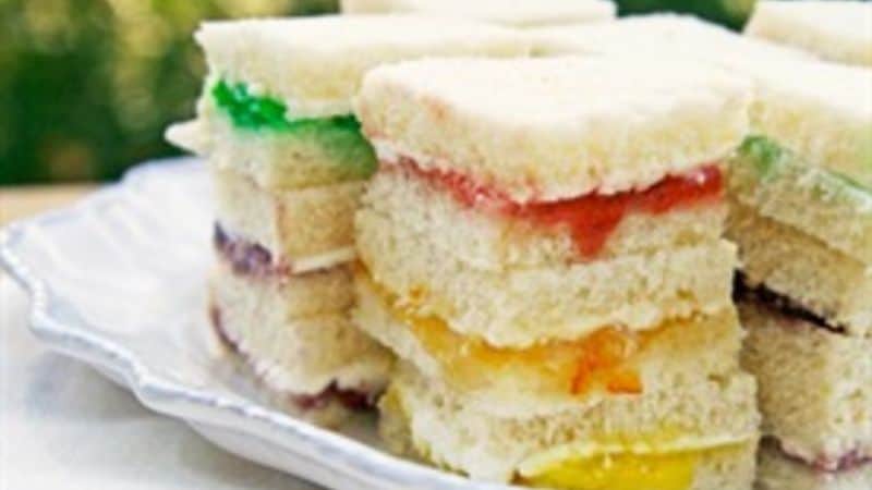 Rainbow cream cheese sandwich bites