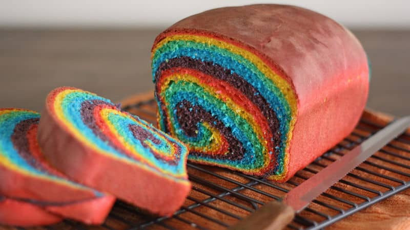 Rainbow swirl bread