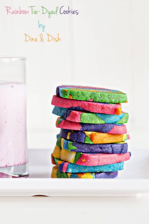 Rainbow tie dyed sugar cookies