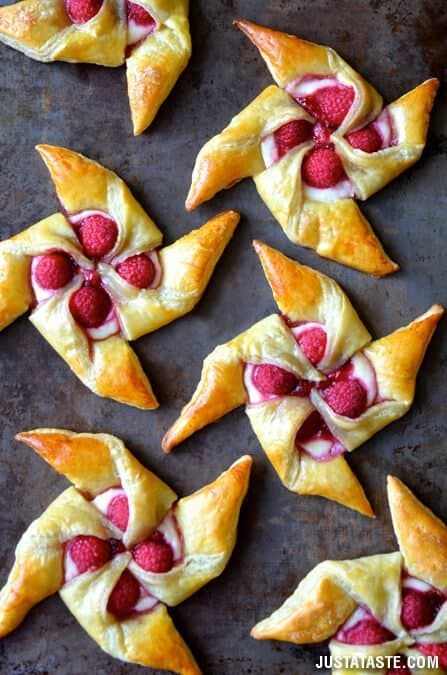 Raspberry cream cheese pinwheels