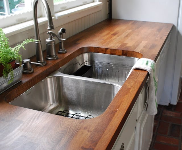 Stained wood countertops