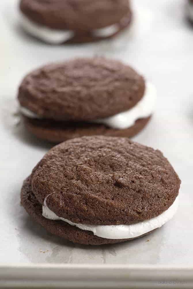 Chocolate marshmallow cookie sandiwches