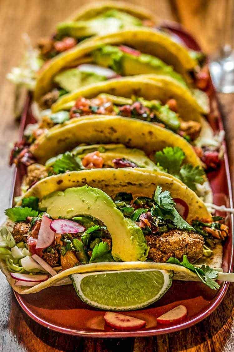 Fried oyster tacos with citrus salsa