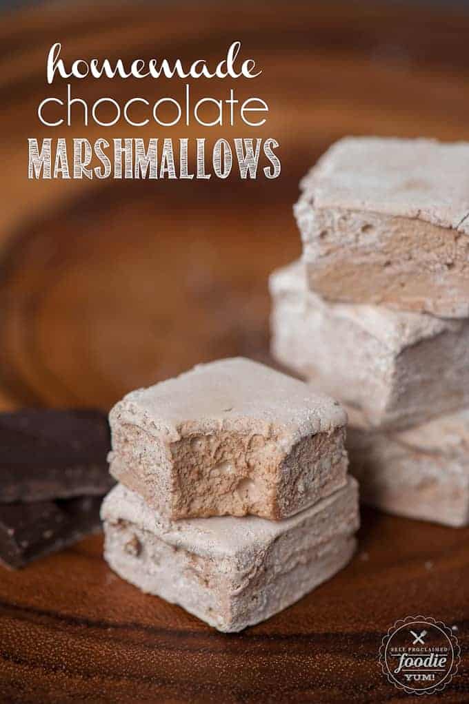 Homemade chocolate marshmallows