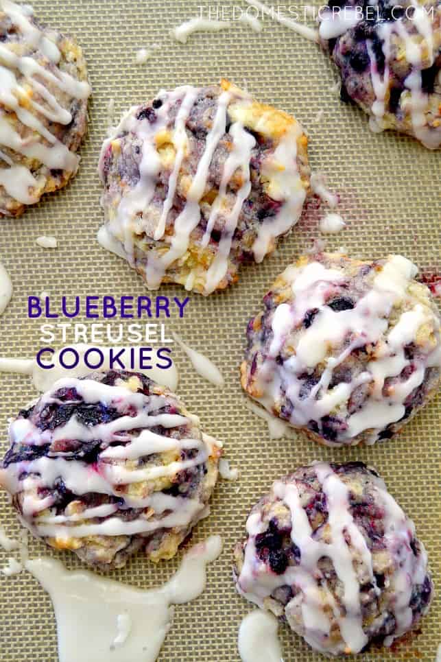 Muffin mix blueberry streusel cookies