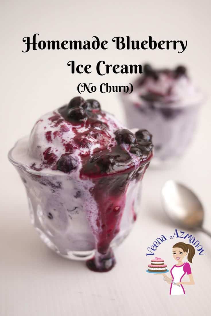 No churn homemade blueberry ice cream