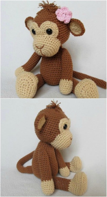 Crocheted amigurumi monkey
