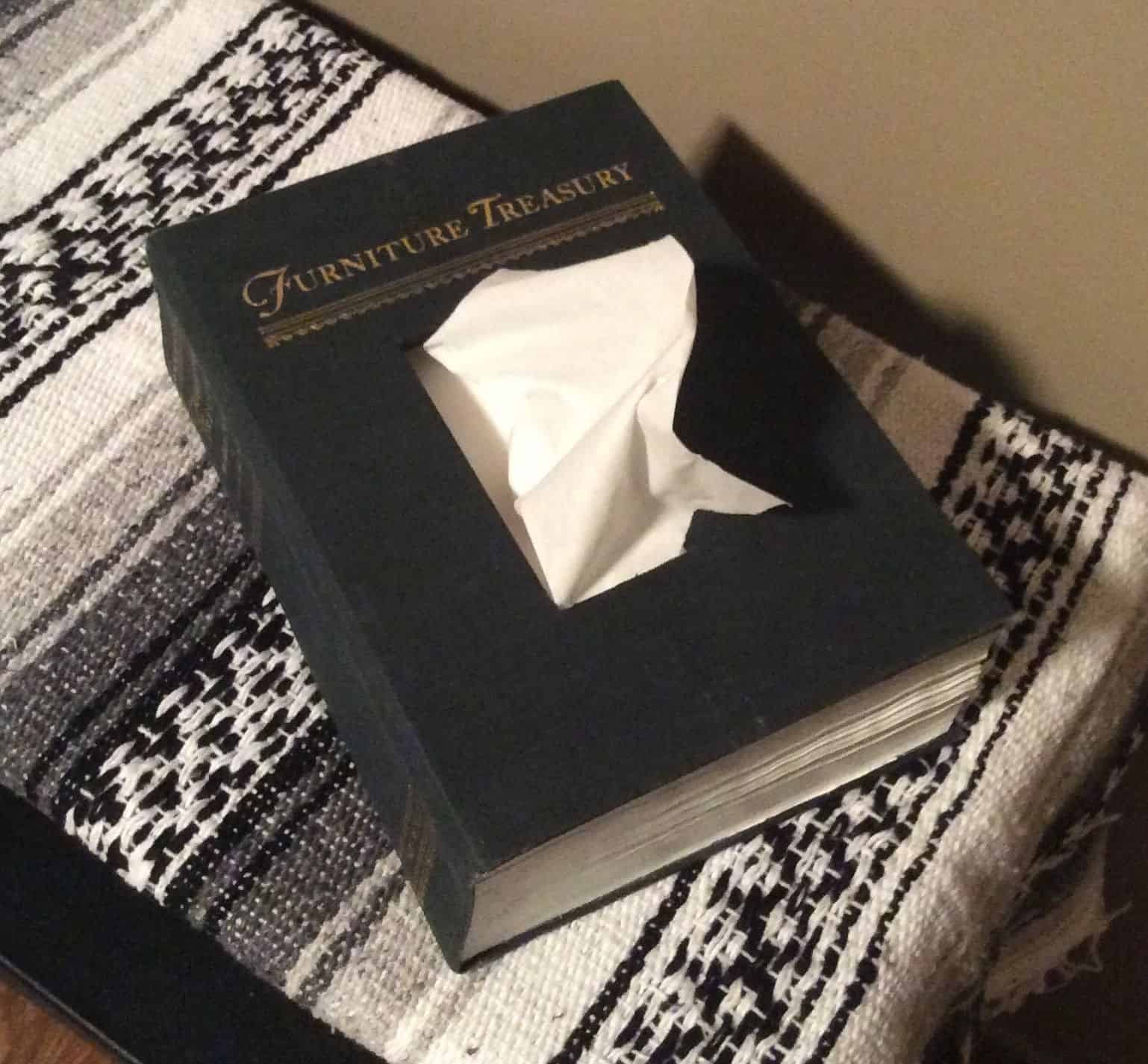 DIY tissue box from an old book