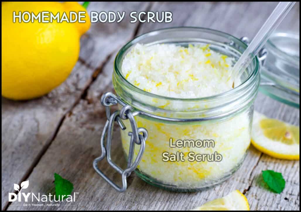 Homemade lemon salt scrub