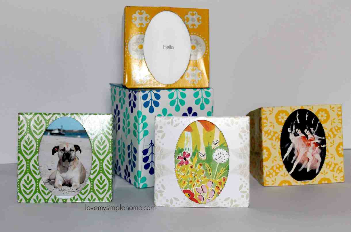 Photo frames 15 Cool Ways to Upcycle Tissue Boxes