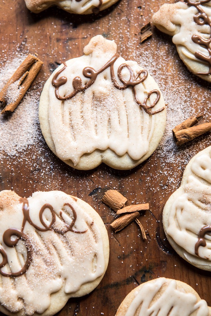 Cinnamon spiced sugar cookies with browned butter frosting