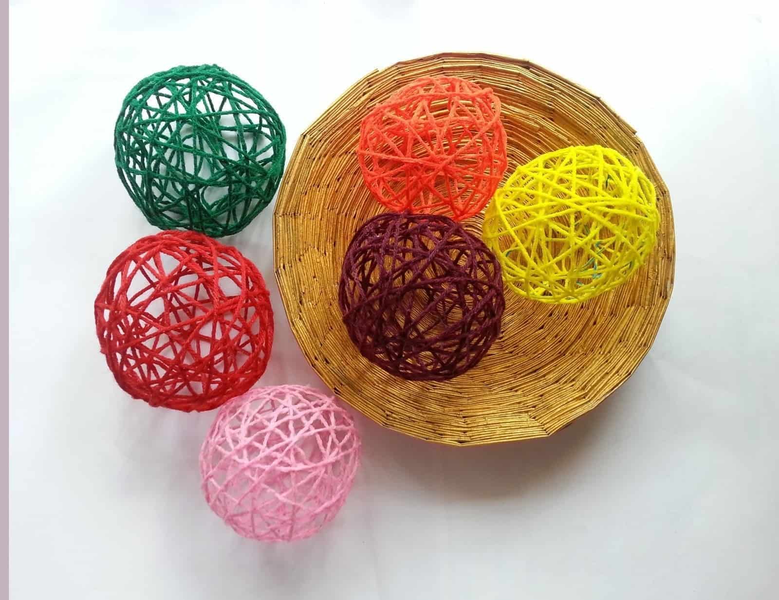 DIY decorative yarn balls