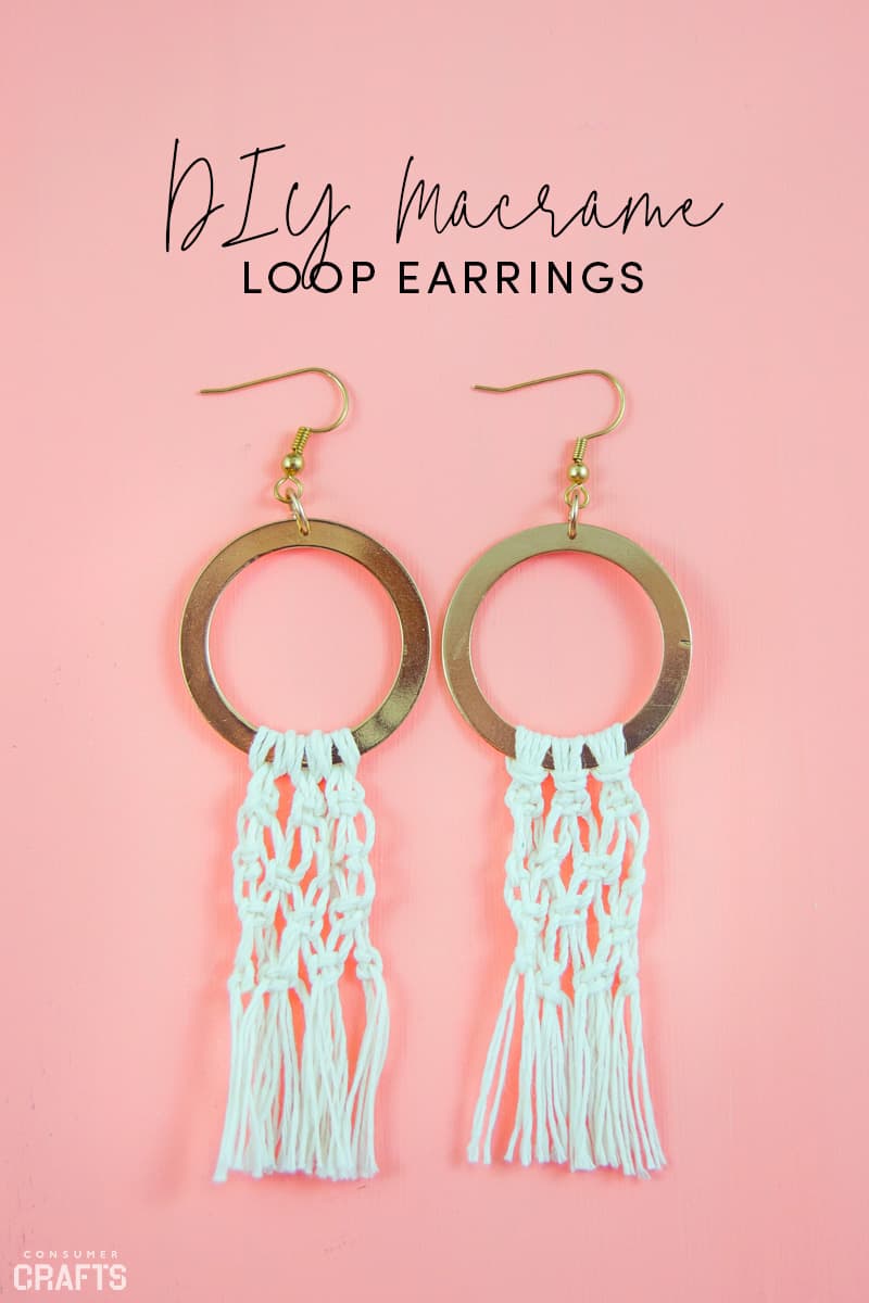 DIY macrame loop earrings