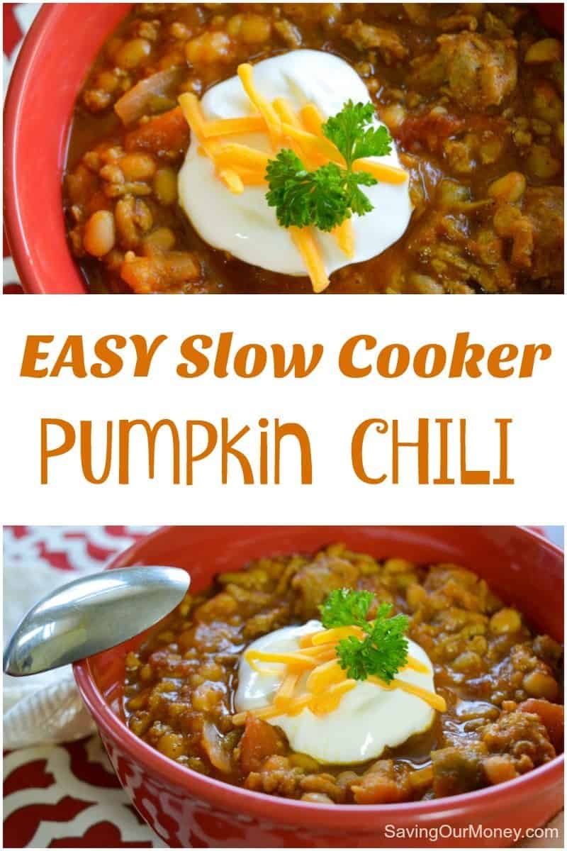 Easy slow cooker pumpkin chili