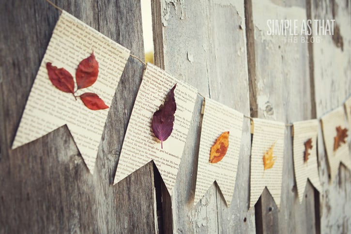 Fall leaf book page banner