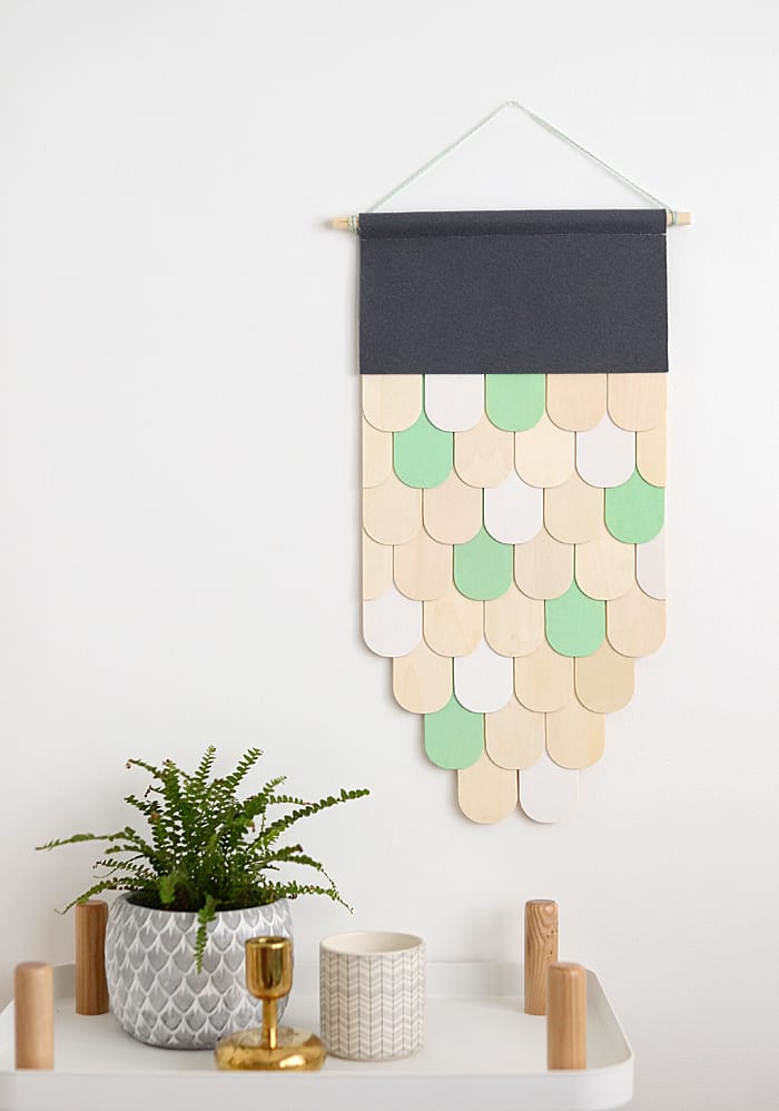 Layered wooden wall hanging