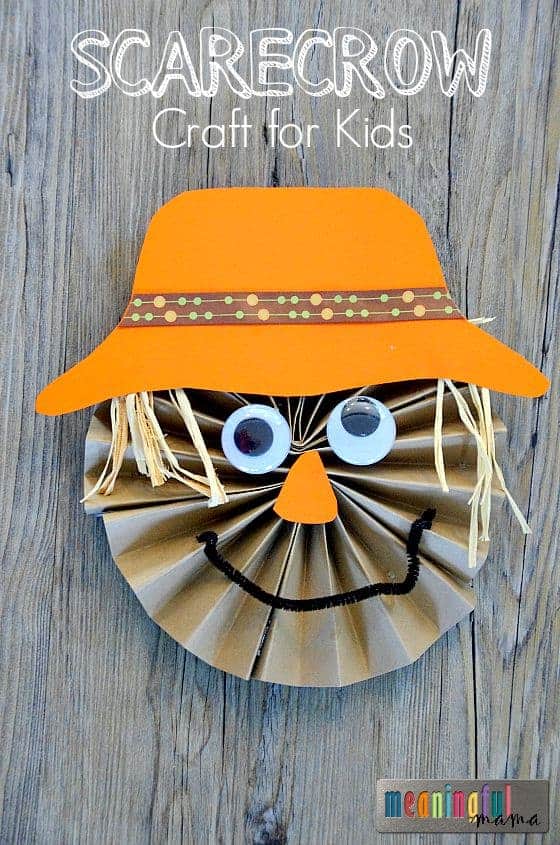 Paper scarecrow craft for kids