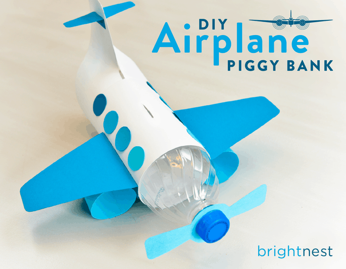 Water bottle airplane piggy bank