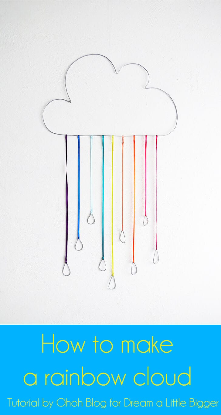 Wire and ribbon rainbow cloud