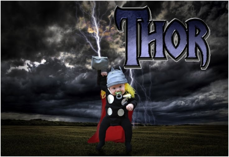 DIY baby Thor costume