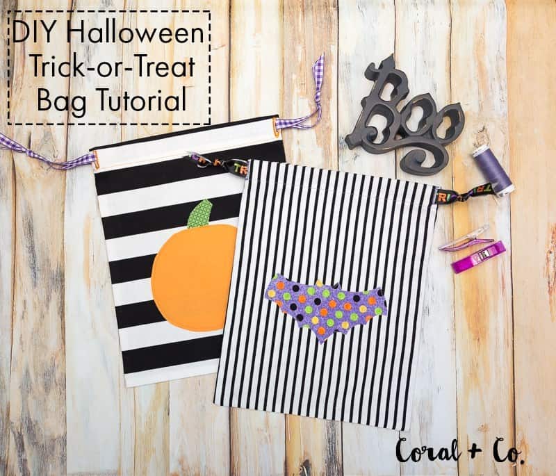 Easy drawstring trick-or-treat bags