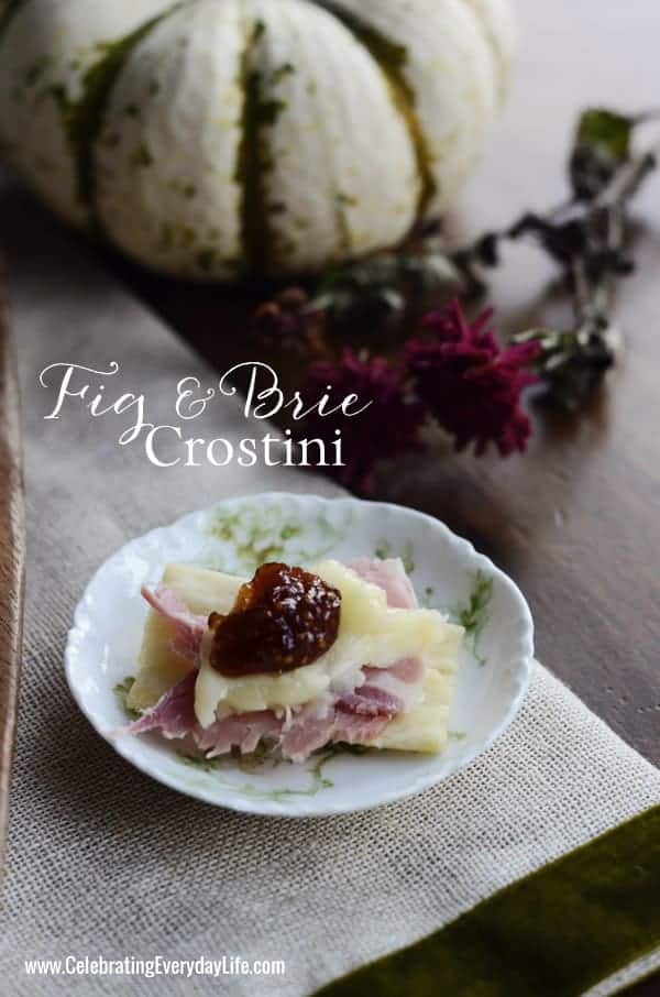 Fig and brie crostini appetizer
