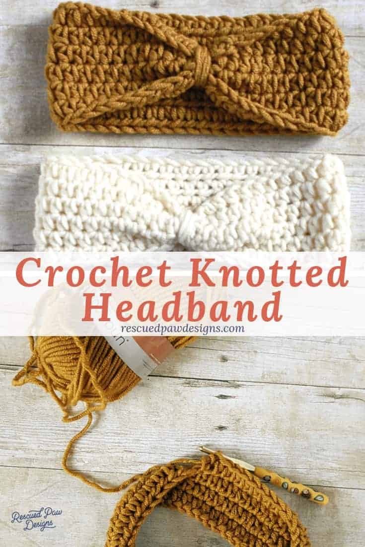 Crochet knotted headband
