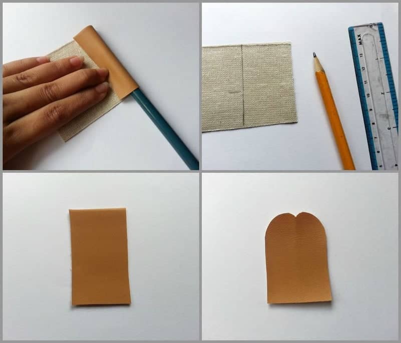 DIY scrap leather pencil caps