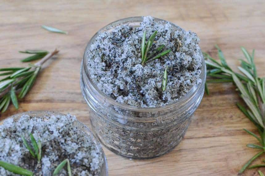 Rosemary and peppermint foot scrub