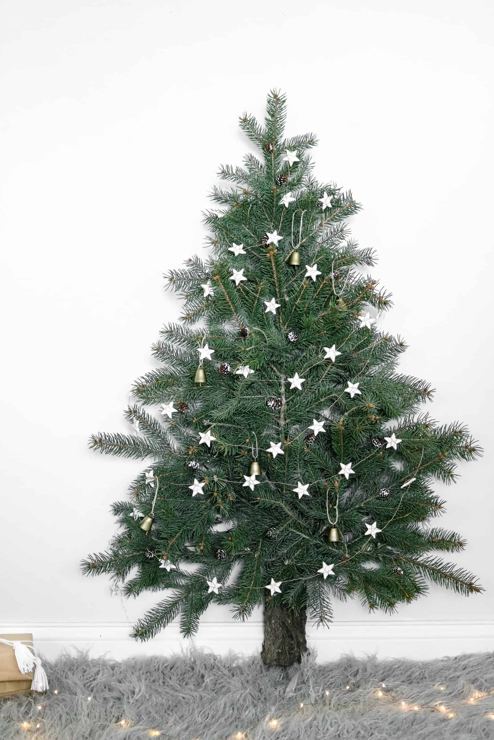 Almost traditional space saving Christmas tree