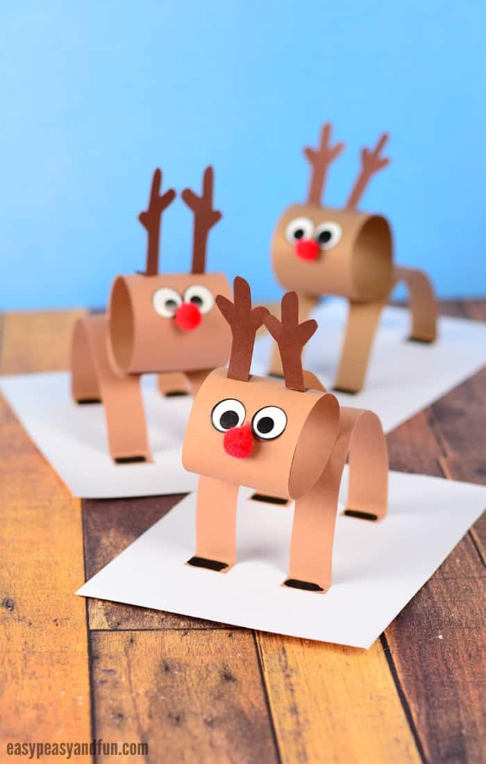 3D construction paper reindeer