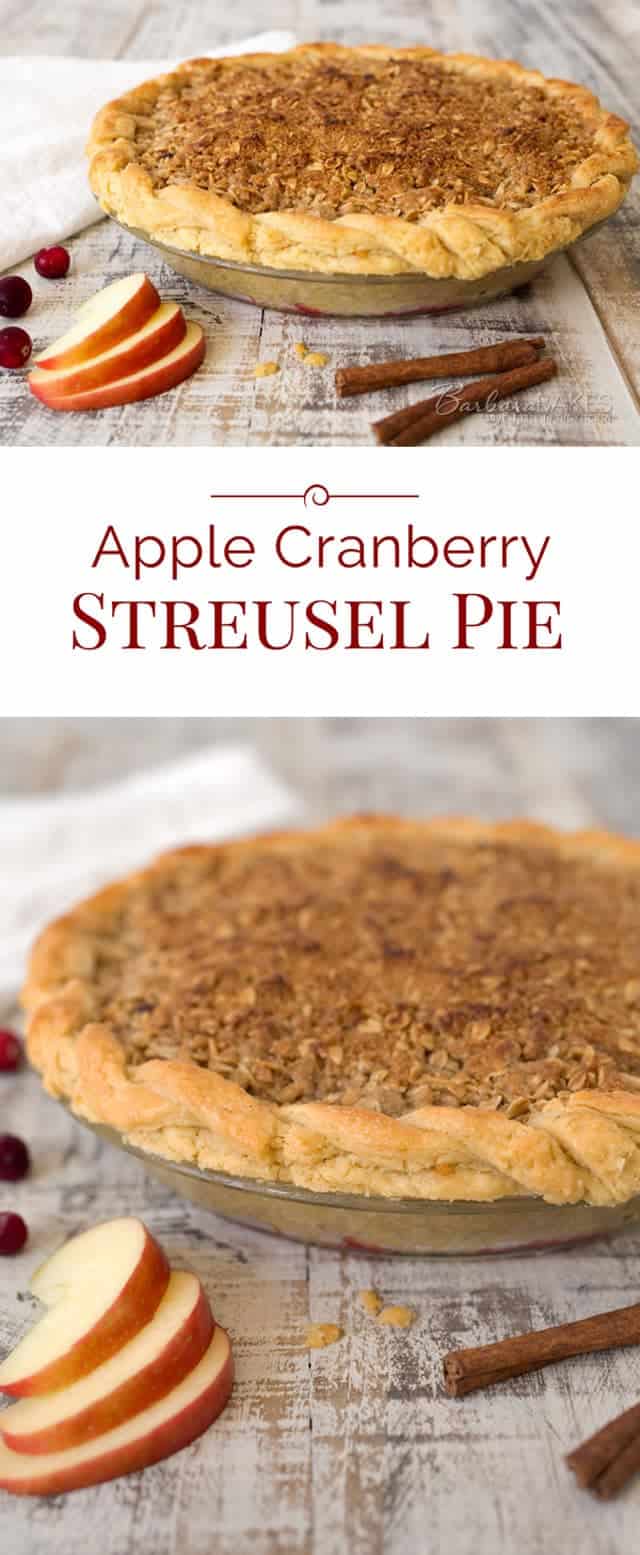 Apple cranberry streusel pie