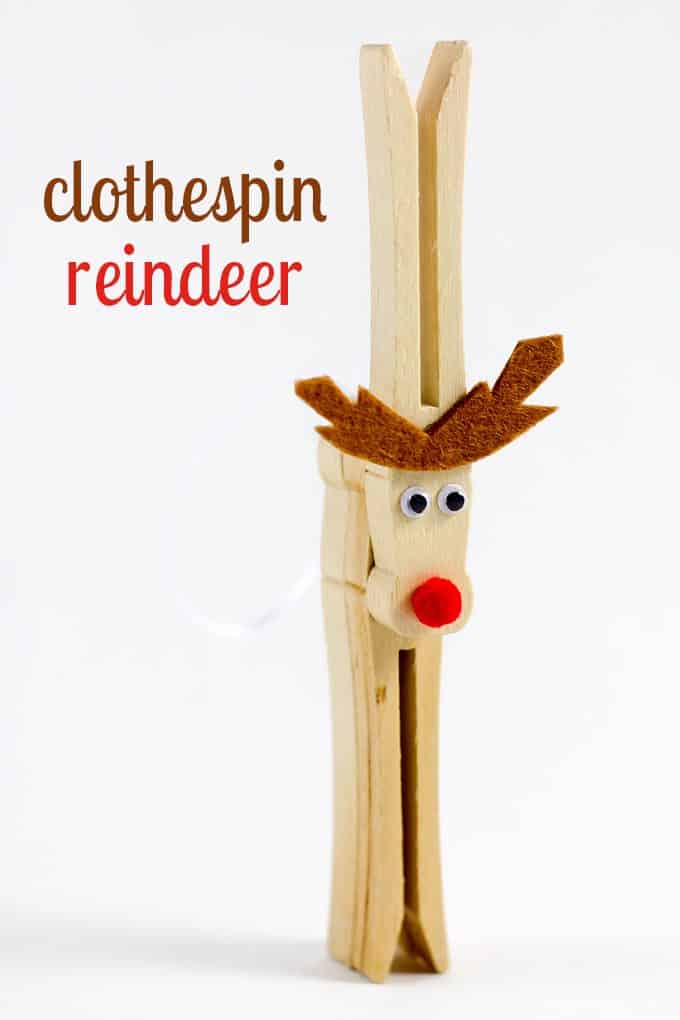 Classic clothespin reindeer