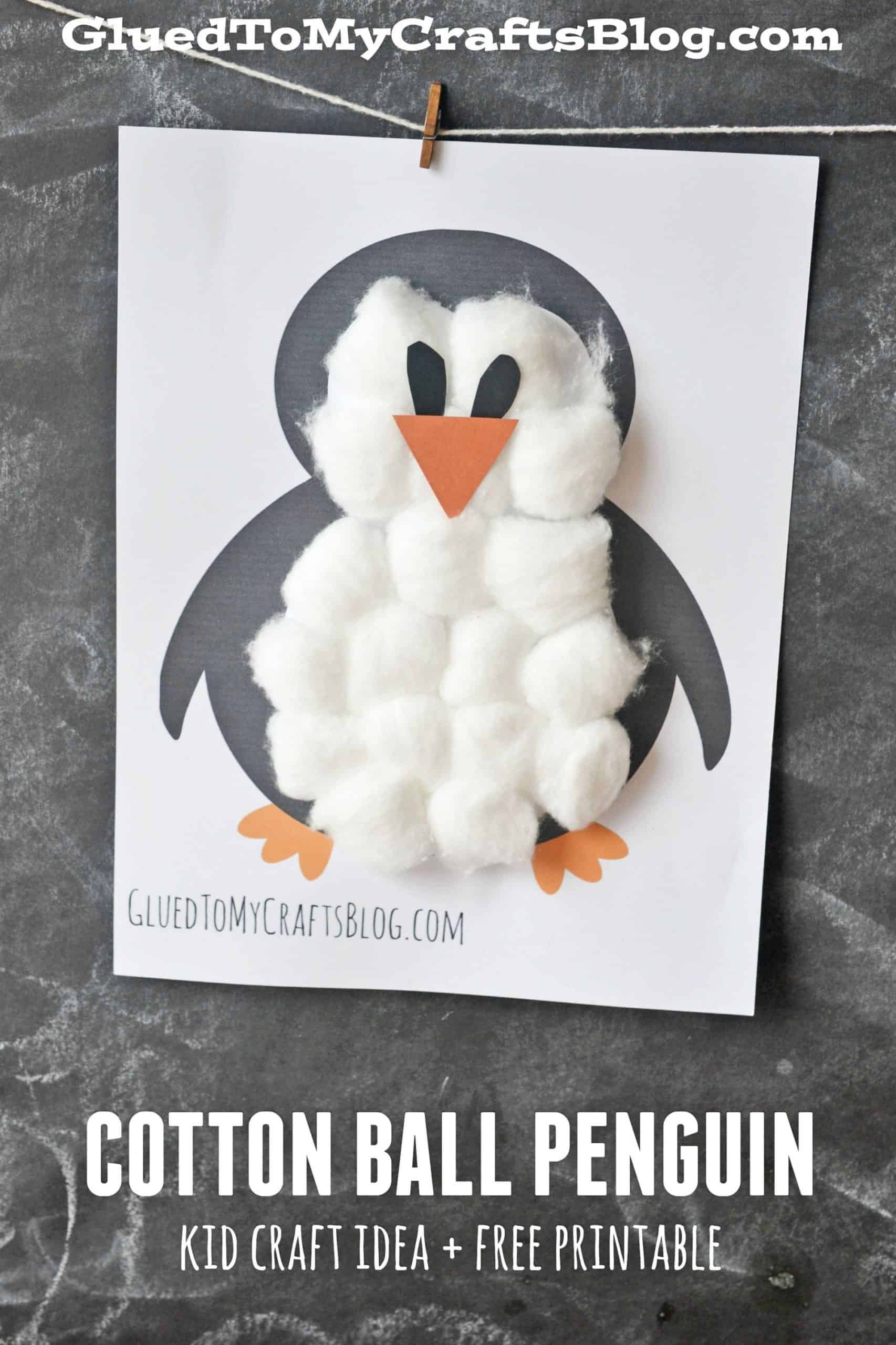 Cotton ball penguin