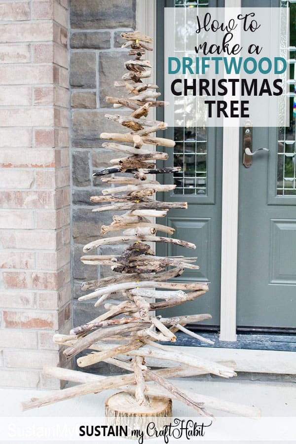 DIY driftwood Christmas tree