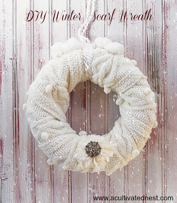 Easy DIY winter scarf wreath