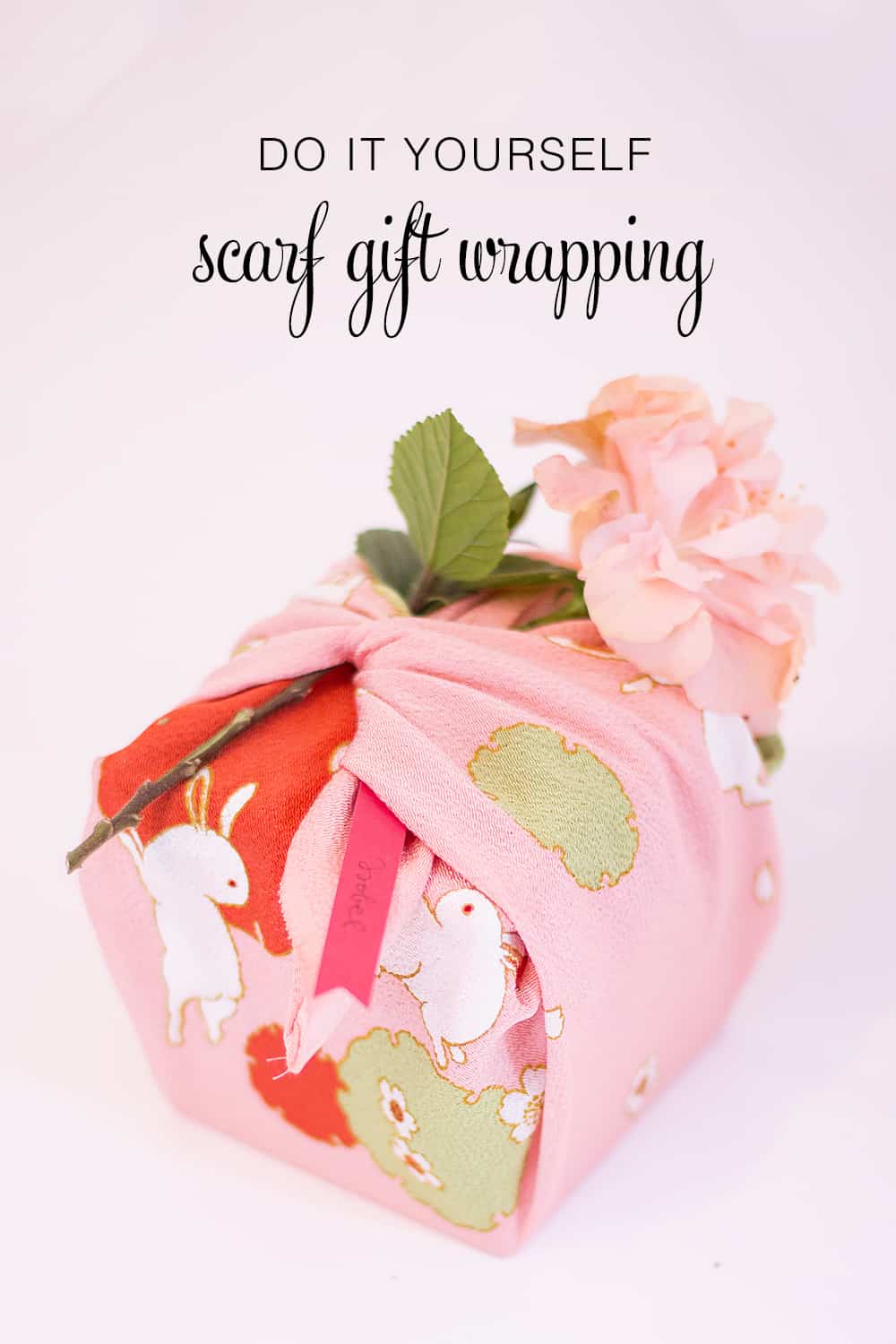 Gift wrapping with an old scarf