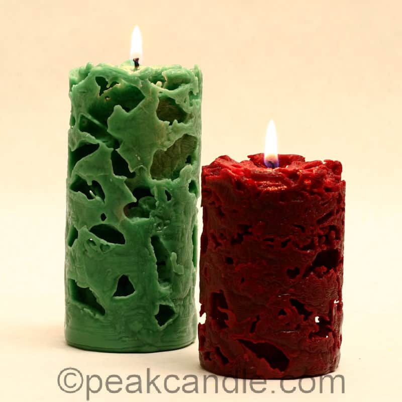 Red and green DIY ice cube candles