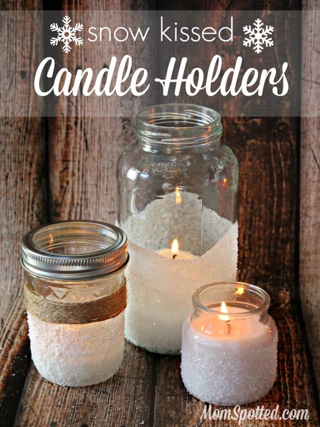 Snow kissed candle holders 15 DIY Winter Candle Ideas for Fancy Evenings